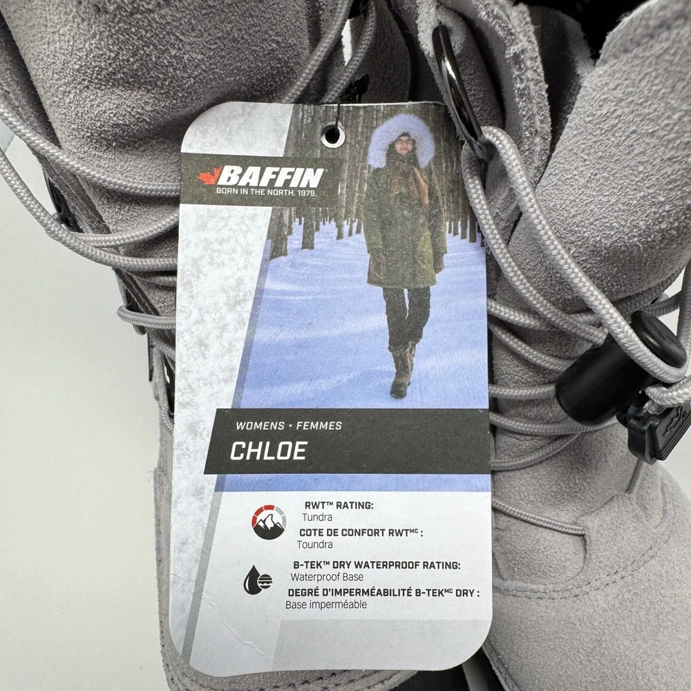 Baffin Chloe Womens‎ Winter Snow Boots Coastal Grey 4510-0185 Size 9 NEW